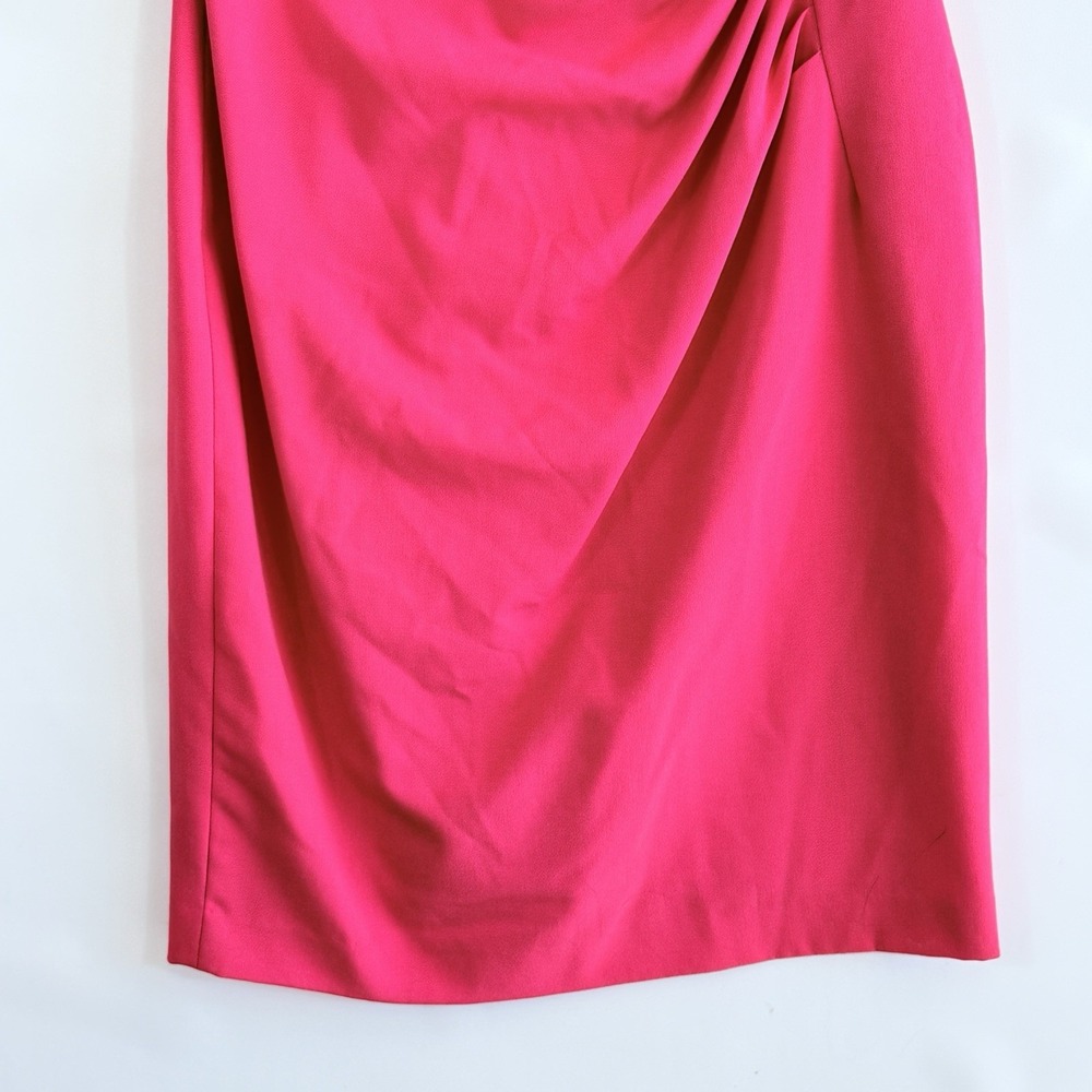 Calvin Klein Dress Womens 4 Fuchsia Pink Ruched Side Sheath Barbiecore Chic - Picture 5 of 10